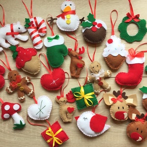 Advent calendar for kids ornaments set of 24 Christmas decorations set Christmas ornaments handmade