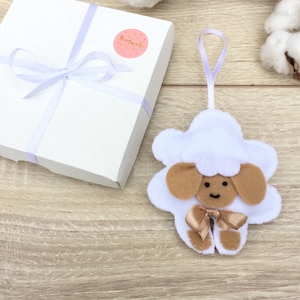 Hangende decoratie lam paashaas Vilt schaapsornament handgemaakt