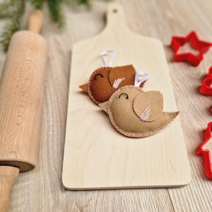 Handmade felt bird ornament