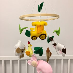 Baby mobile farm animals and tractor