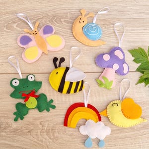 Spring ornaments for tiny tree, Easter decorations handmade