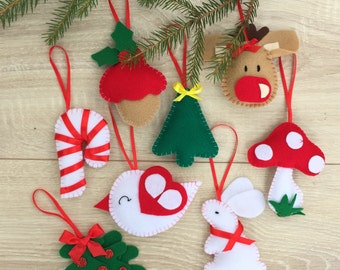 Christmas ornaments handmade Felt Christmas decorations for tree