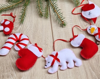 Christmas bunting, felt winter garland