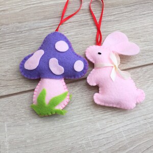 Christmas ornament set of 2 Felt Christmas tree decorations Holiday decor