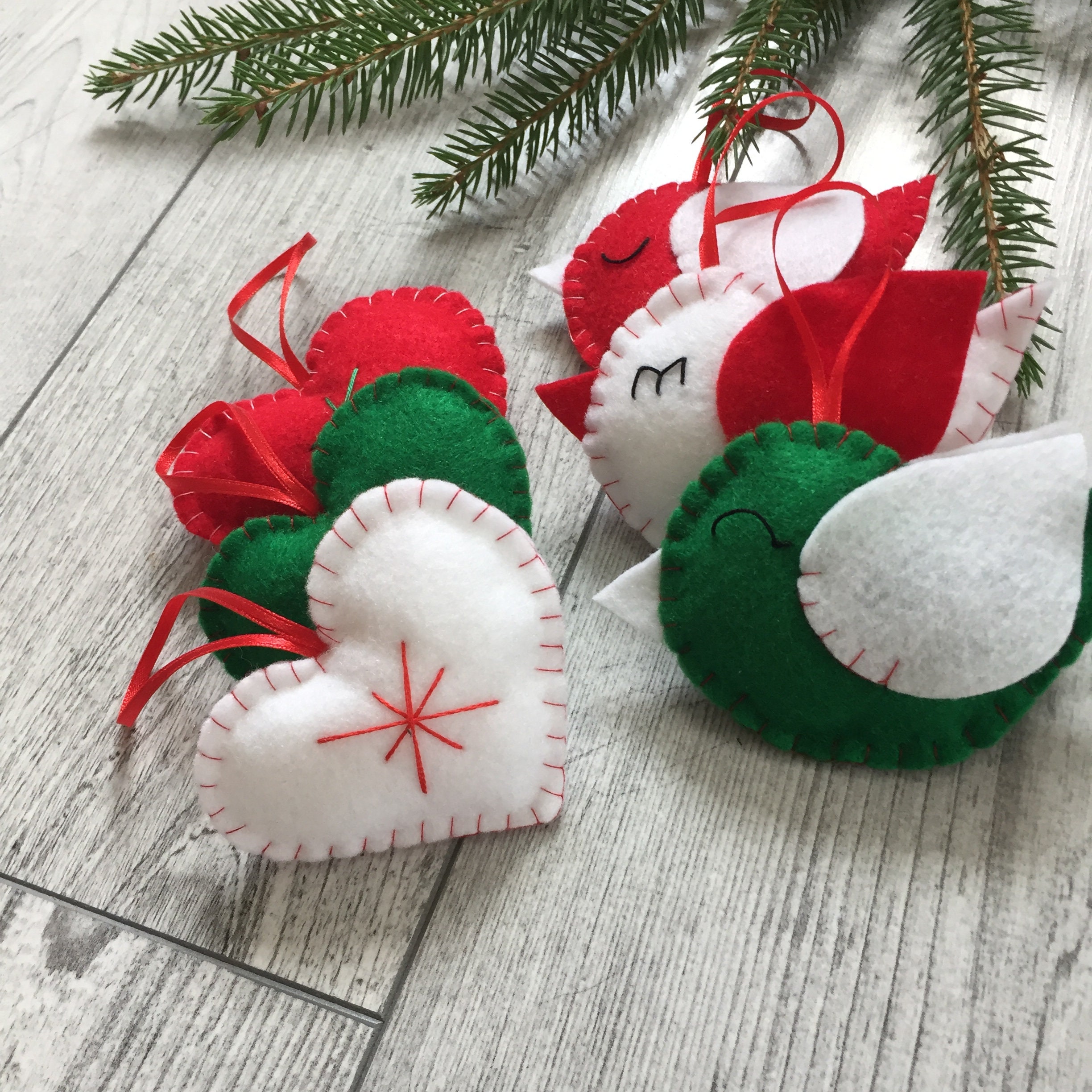 Felt bird christmas decorations Clearance