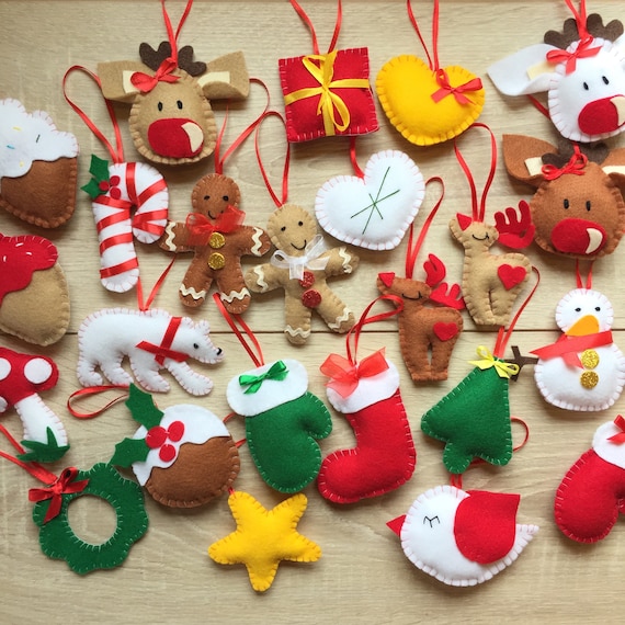 Advent Calendar Ornaments Felt Set of 24 Christmas Decorations Set Christmas  Ornaments Handmade - Etsy