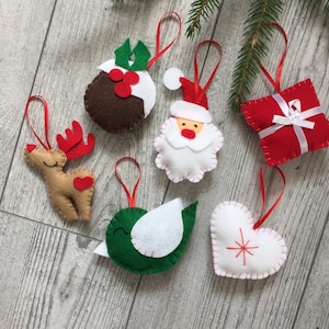 Christmas ornaments handmade Xmas tree Ornaments Handmade Decor Santa ornament Christmas decoration Tree Ornaments felt ornaments