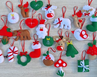 Advent calendar for kids ornaments set of 24 Christmas decorations set Christmas ornaments handmade