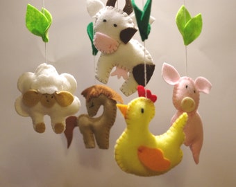 Crib mobile Farm mobile baby mobile Babyy mobile boy Nursery mobile Farm animals Felt mobile Nursery decor Baby shower gift Baby crib mobile