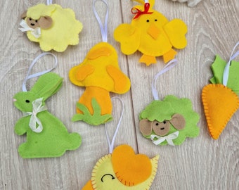 Easter ornaments FOR TREE SET of 7