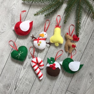Christmas ornaments handmade Xmas tree Ornaments Handmade Decor Santa ornament Christmas decoration Tree Ornaments felt ornaments
