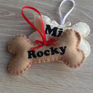 Dog ornament personalized felt Pet owner gift Custom Pet Decoration