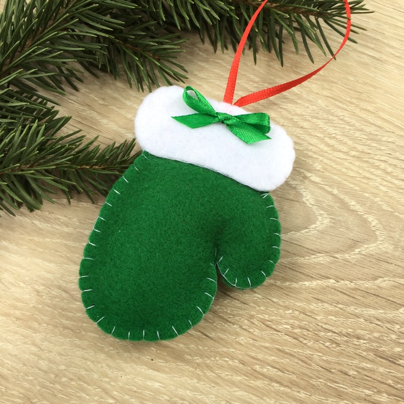Christmas Mitten Ornament Christmas Decoration Felt Mitten | Etsy
