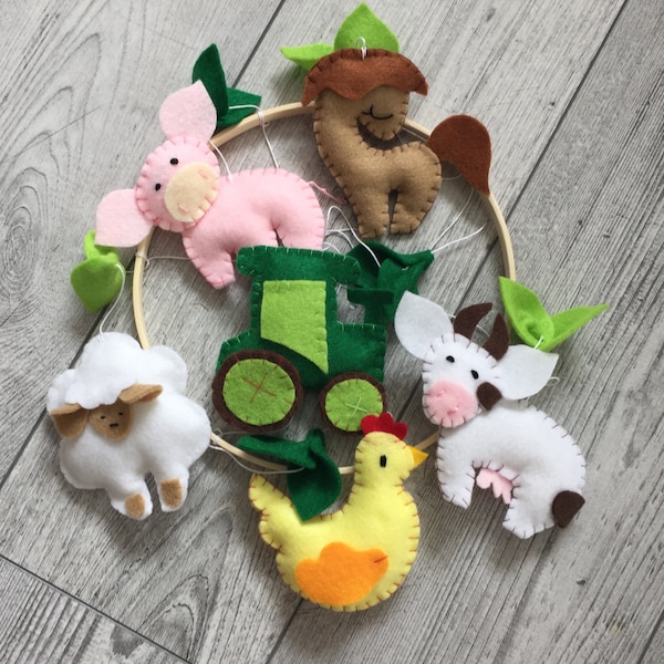 Crib mobile - Farm mobile - baby mobile - tractor mobile - farm mobile nursery -  Crib Mobile - Farm Animal Mobile - nursery mobile