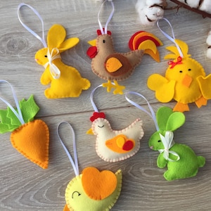 Spring home decor Easter decorations felt Easter tree ornaments handmade image 3