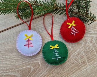 Christmas balls felt Christmas ornaments handmade Christmas tree decorations