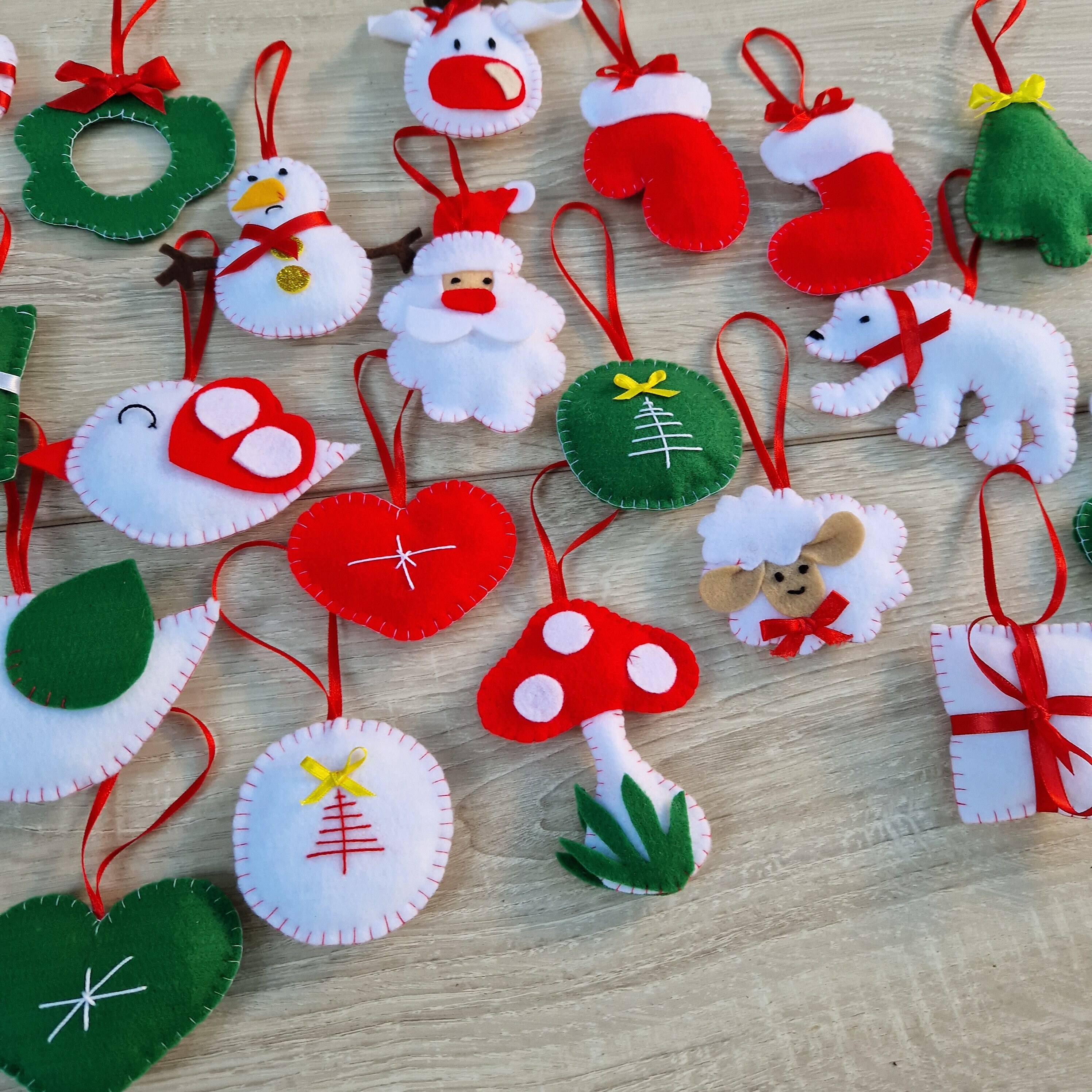 Mini Décorations De Noël – 39 Pièces En Résine Avec Ficelle Dorée, Pendentifs Sapin, Bricolage - 6