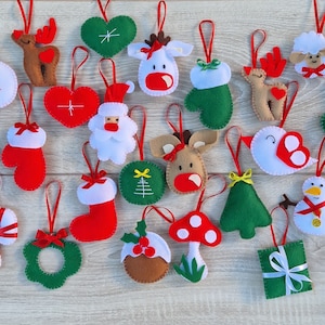 Christmas decorations set of 24 Christmas ornaments handmade