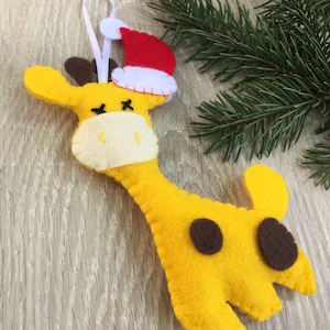 Christmas giraffe ornament felt Animal ornament