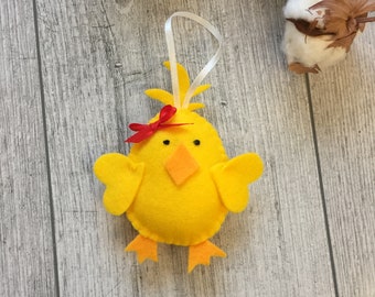 Vilten kuiken paasornament