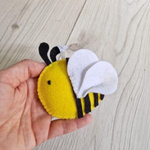 Handmade felt bee ornament, Gift for bee lovers, Easter ornaments