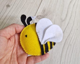 Adorno de abeja de fieltro, regalo para amantes de las abejas, decoración primaveral para el hogar.