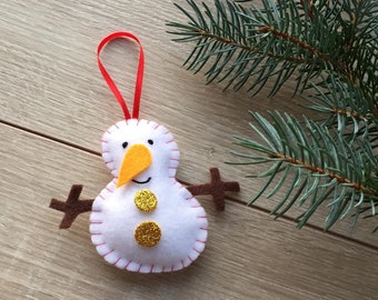 SNOWMAN Ornament, Felt snowman, Snowman decoration, Christmas ornament, Snowman Christmas ornament, Snowman decor, Holiday decor