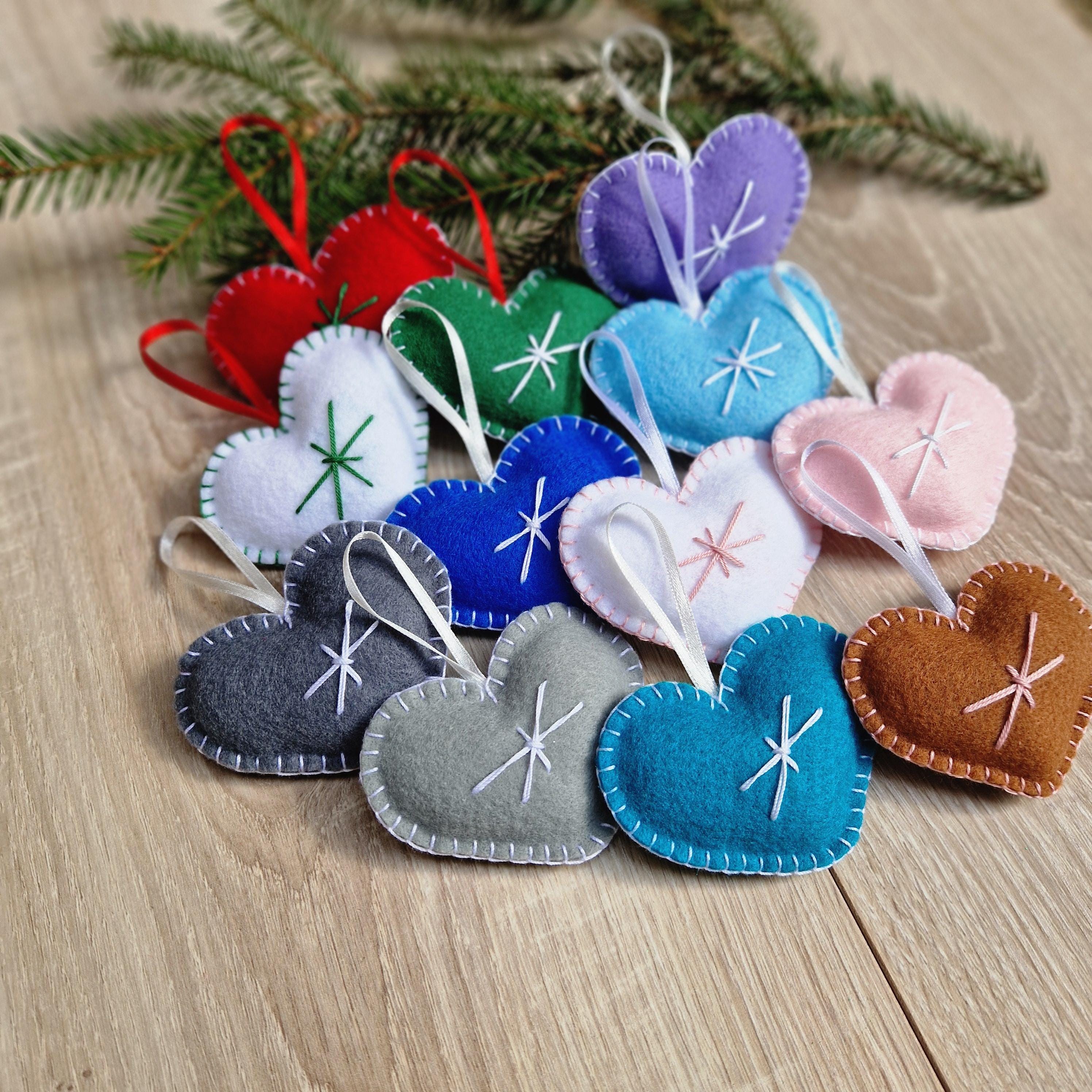 フェルトハートのオーナメント クリスマス - Etsy 日本