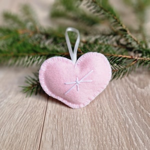 Heart Ornament HANDMADE, Valentines day decor for home, Valentines ornaments, Felt heart decor, Gifts for couples, Gift for her