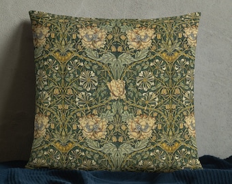 Honeysuckle, William Morris Floral Art Nouveau Pillow