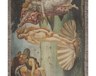 Manta renacentista, El nacimiento de Venus de Botticelli, manta/tapiz de algodón tejido