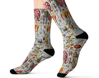 Colorful 19 Century Mushroom Socks