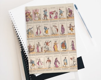 1811 年に出版された、表紙にシェイクスピアの『十二夜』の風刺画が描かれた罫線入りの日記帳。