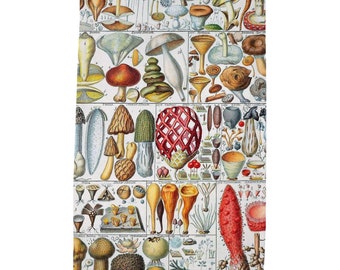 Vintage Mushroom Print Cotton Tea Towels