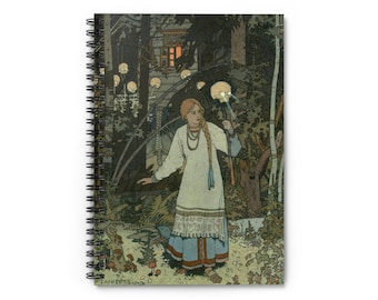 Russian Fairy Tale Vasilisa the Beautiful (1900) Spiral Notebook - Ruled Line
