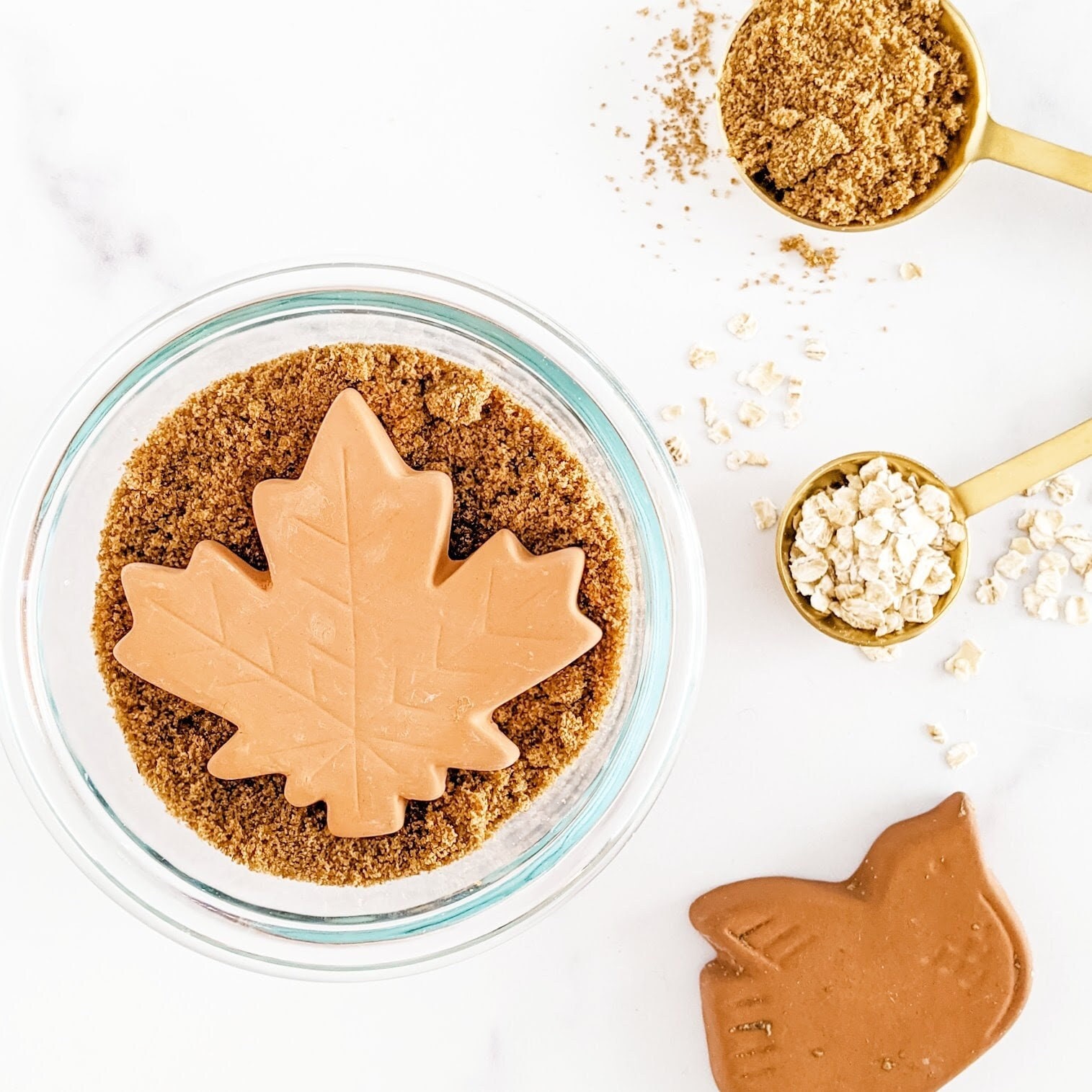 Terra Cotta Brown Sugar Saver, Food-Safe Sugar Preserver for Long-Term Use,  Brown Sugar Softener for Cookies, Dried Fruits, & Marshmallows, Maple Leaf