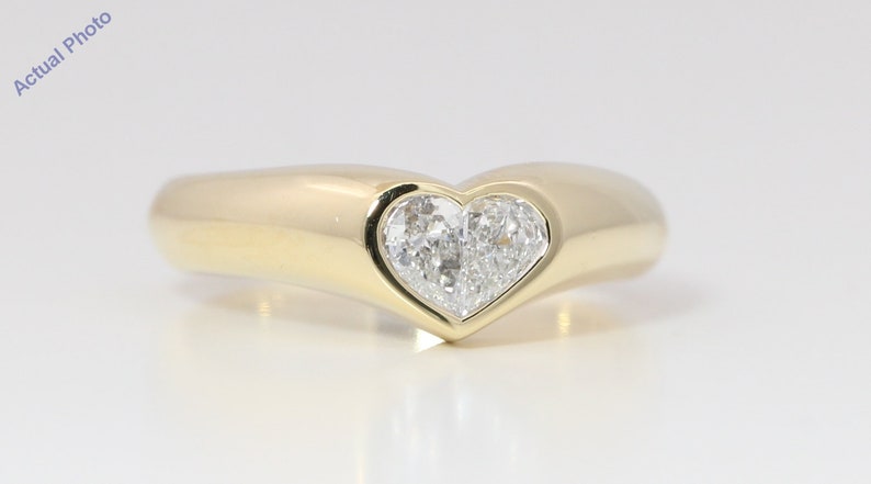 18k Yellow Gold Pear Diamond Two-Stone Invisible Setting Heart S