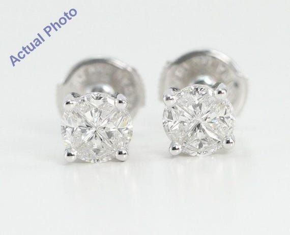 Princess cut invisible set diamond earrings best sale