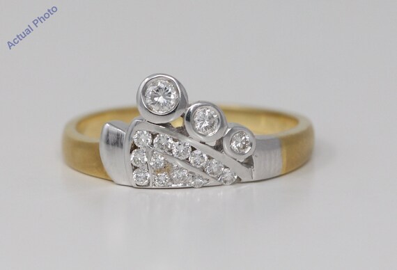 sterling silver ring of Mid Century style set in a size 7 Small diamond engagement ring Wedding anniversary 10518 with round solitaire