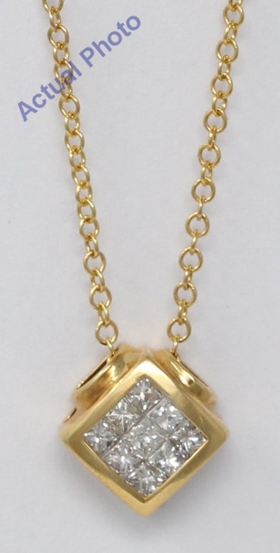 Invisible setting deals diamond necklace