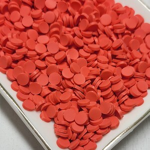 FAKE Red Clay Circles - Round Clay Dots - Confetti - Fake Sprinkles - Decoden - Slime Sprinkles - Funfetti - Fake Food - Dot Sprinkles