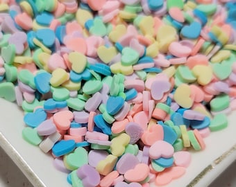 FAKE Small Pastel Heart Mix Sprinkles - Fake Sprinkles - Fake Food - Clay Sprinkles - Decoden Sprinkle - Heart Sprinkles - Slime Sprinkles