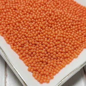 FAKE 2mm Orange Nonpareil Sprinkles - Fake Sprinkles - Faux Food - Fake Food - Decoden Sprinkle - Slime Sprinkles - 2mm Beads