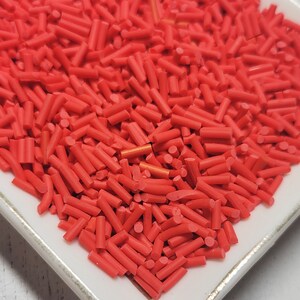 FAKE Red Polymer Clay Sprinkles - Clay Jimmies - Fake Sprinkles - Faux Food - Fake Food - Clay Sprinkles - Decoden Sprinkles