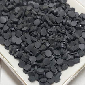 FAKE Black Clay Circles - Round Clay Dots - Confetti - Fake Sprinkles - Decoden - Slime Sprinkles - Funfetti - Fake Food - Dot Sprinkles