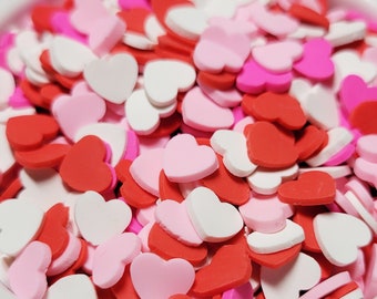 FAKE Large Valentine Heart Sprinkle Mix - Fake Sprinkles - Fake Food - Clay Sprinkles - Decoden Sprinkle - Heart Sprinkles - Slime Sprinkles