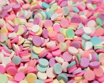 FAUX cercles d'argile pastel - points ronds d'argile - confettis - faux saupoudrages - decoden - funfettis - faux aliments - points - saupoudrage de slime