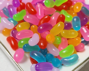 Miniature Jelly Beans - Fake Jelly Beans - Resin Candy - Decoden Sweets - Fake Jelly Beans - Candy Charms - Slime Charms