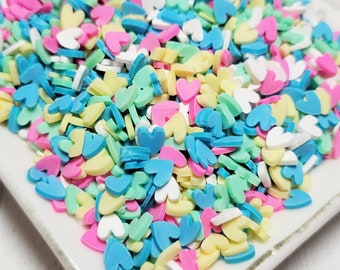 FAKE Colorful Heart Mix Sprinkles - Fake Sprinkles - Fake Food - Clay Sprinkles - Decoden Sprinkles - Valentine's Day - Slime Sprinkles