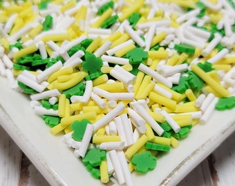 FAKE Golden Shamrock Mix - Fake Sprinkles - Fake Food - Clay Sprinkles - Decoden Sprinkle - St Patty Sprinkles - Slime Sprinkles